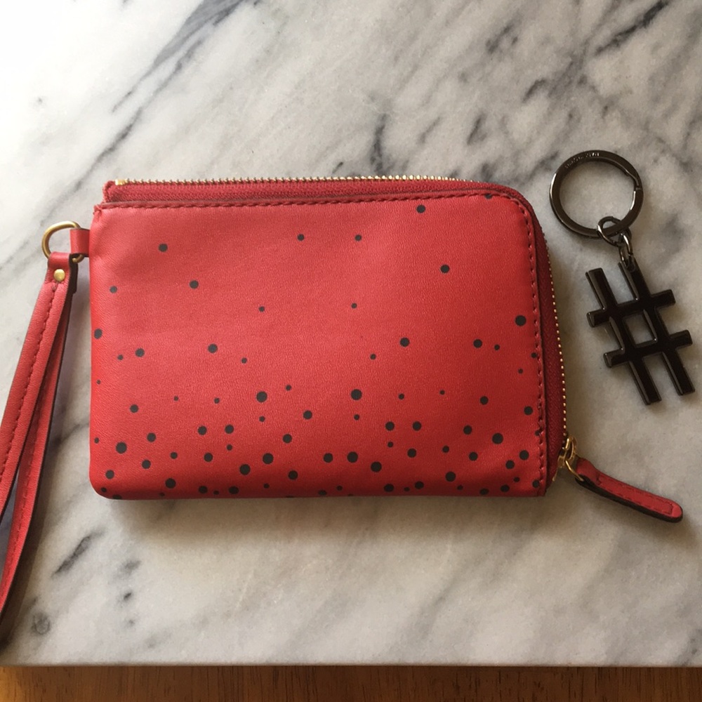 Fossil L Zip Wristlet with # Key Chain